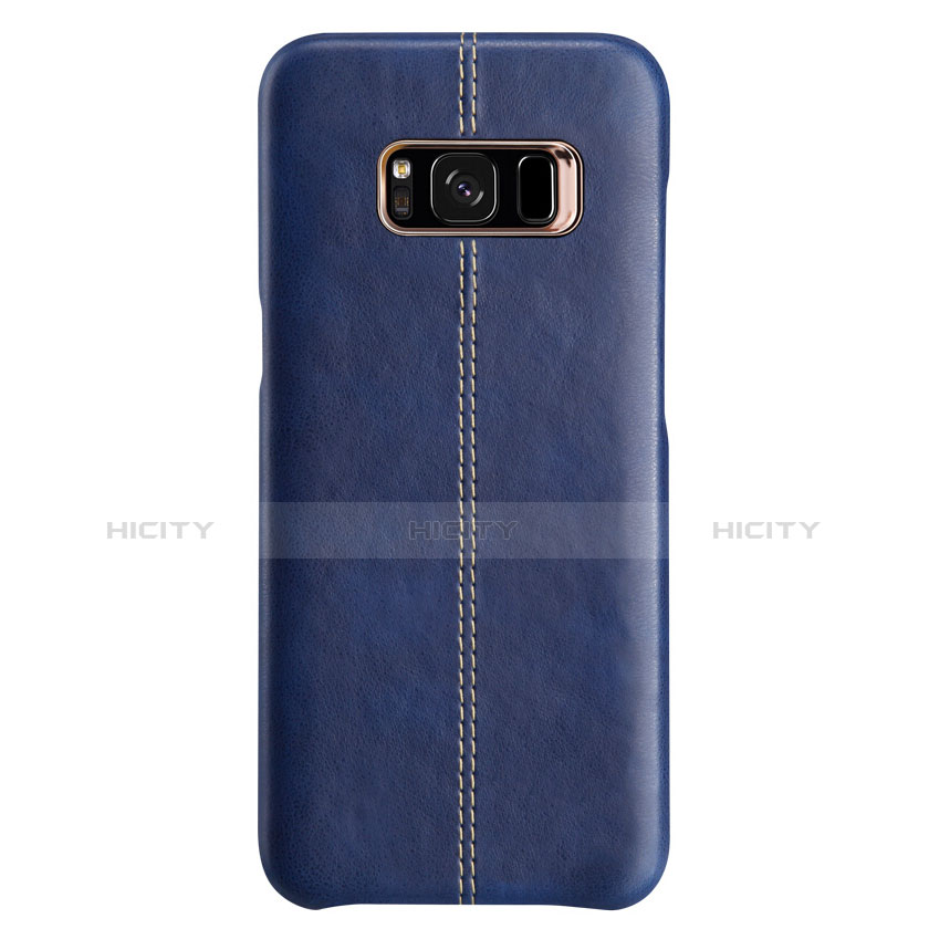 Custodia Lusso Pelle Cover L01 per Samsung Galaxy S8 Blu