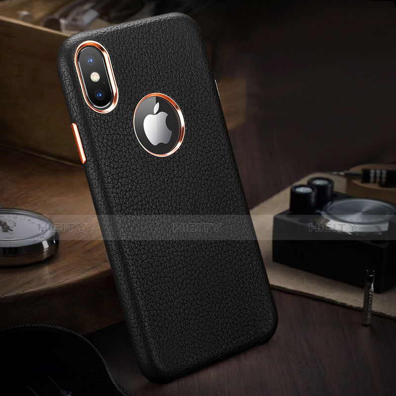 Custodia Lusso Pelle Cover L04 per Apple iPhone Xs Max Nero