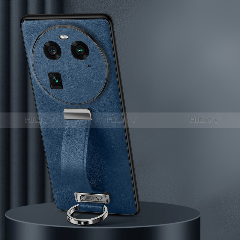 Custodia Lusso Pelle Cover LD2 per Oppo Find X6 5G Blu