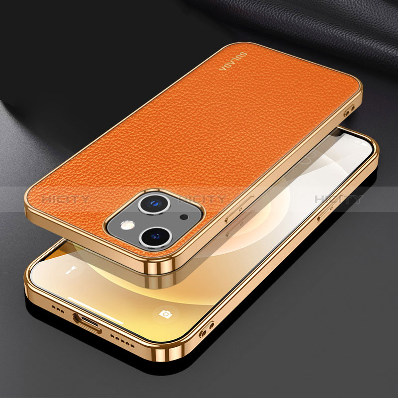 Custodia Lusso Pelle Cover LD3 per Apple iPhone 13 Arancione
