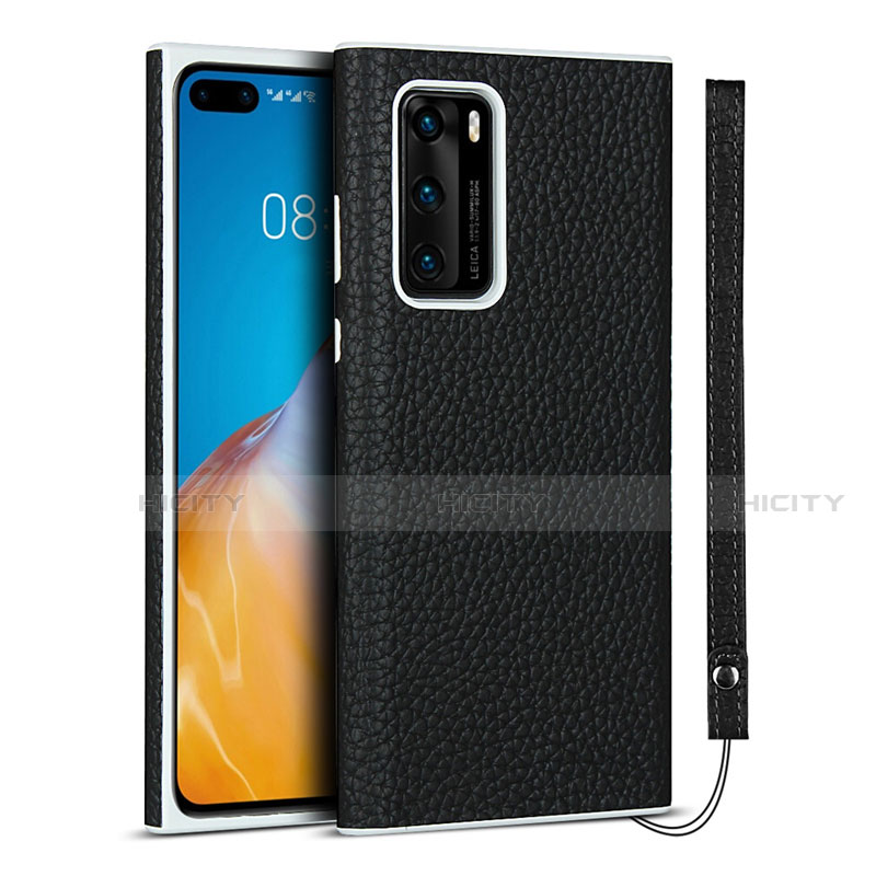 Custodia Lusso Pelle Cover N01 per Huawei P40 Nero