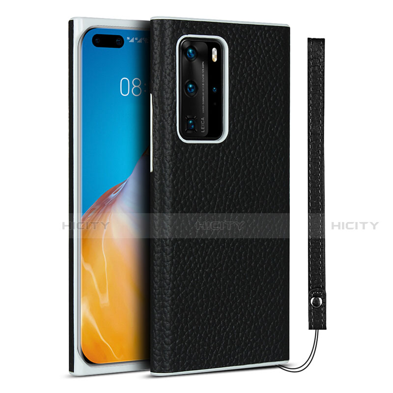 Custodia Lusso Pelle Cover N01 per Huawei P40 Pro Nero