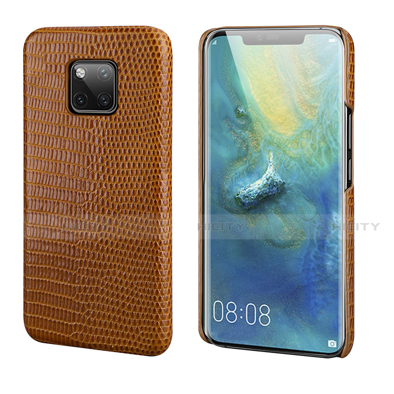 Custodia Lusso Pelle Cover P02 per Huawei Mate 20 Pro Marrone