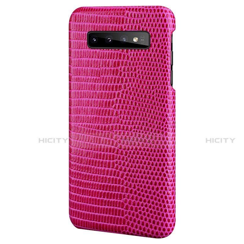 Custodia Lusso Pelle Cover P02 per Samsung Galaxy S10 Rosa Caldo