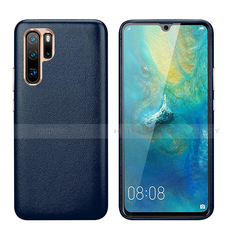 Custodia Lusso Pelle Cover P03 per Huawei P30 Pro New Edition Blu