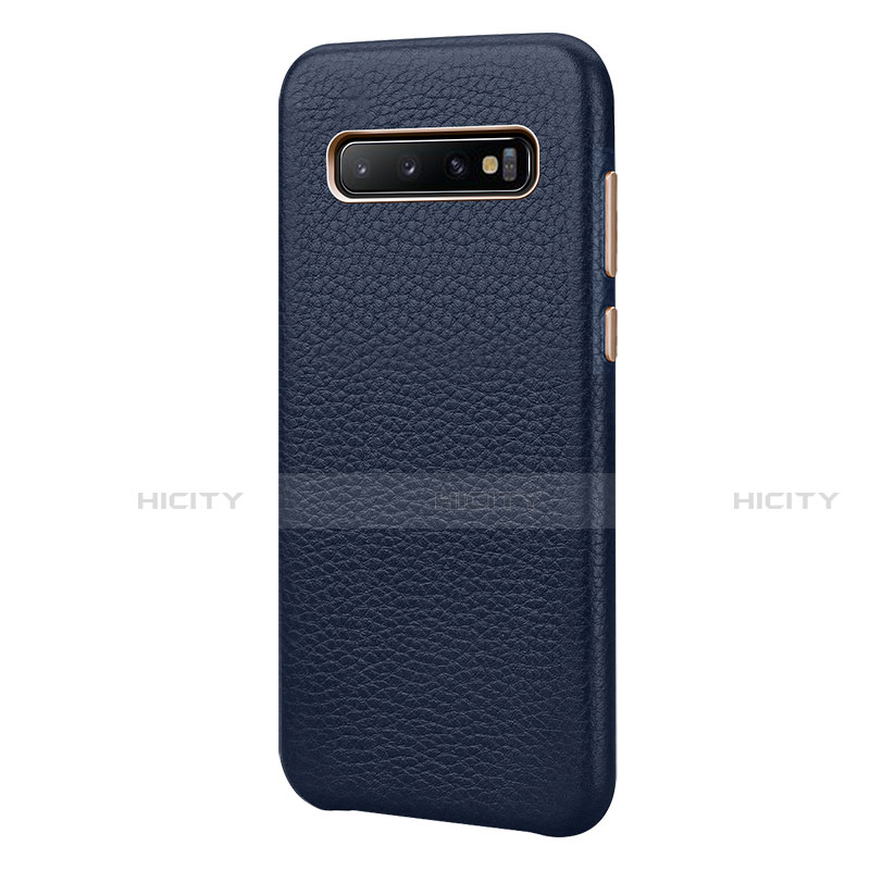 Custodia Lusso Pelle Cover P03 per Samsung Galaxy S10 Plus Blu