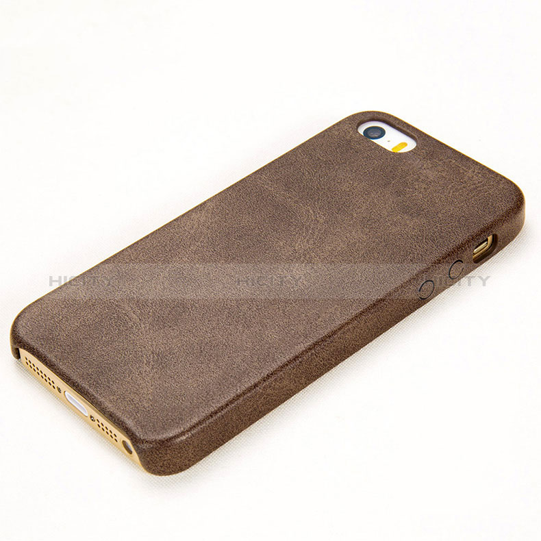 Custodia Lusso Pelle Cover per Apple iPhone 5 Marrone