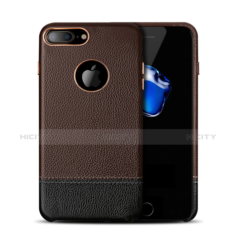 Custodia Lusso Pelle Cover per Apple iPhone 7 Plus Marrone