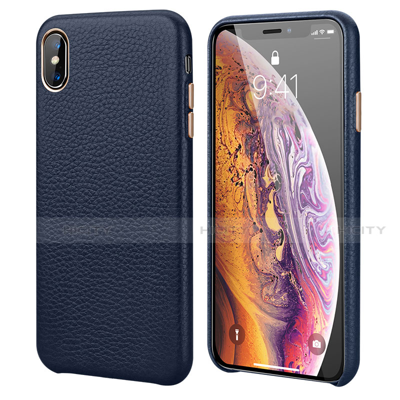 Custodia Lusso Pelle Cover per Apple iPhone XR Blu