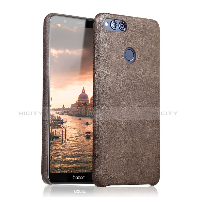 Custodia Lusso Pelle Cover per Huawei Honor Play 7X Marrone