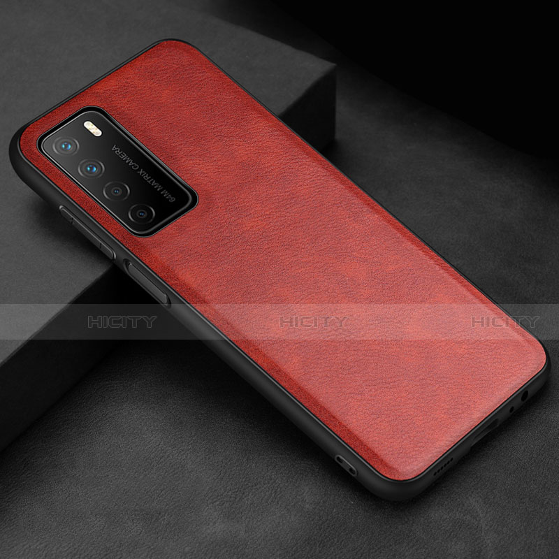 Custodia Lusso Pelle Cover per Huawei Honor Play4 5G Rosso