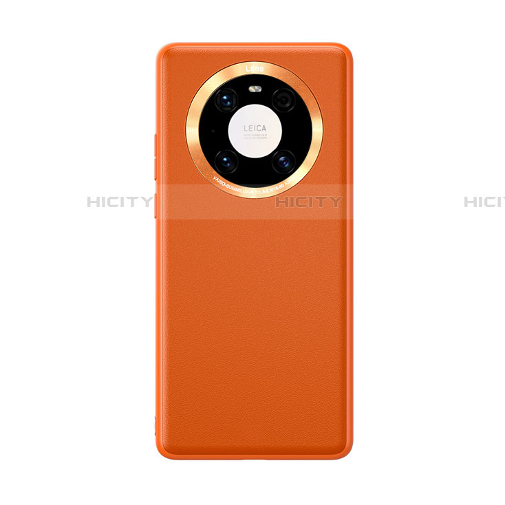 Custodia Lusso Pelle Cover per Huawei Mate 40E 4G Arancione