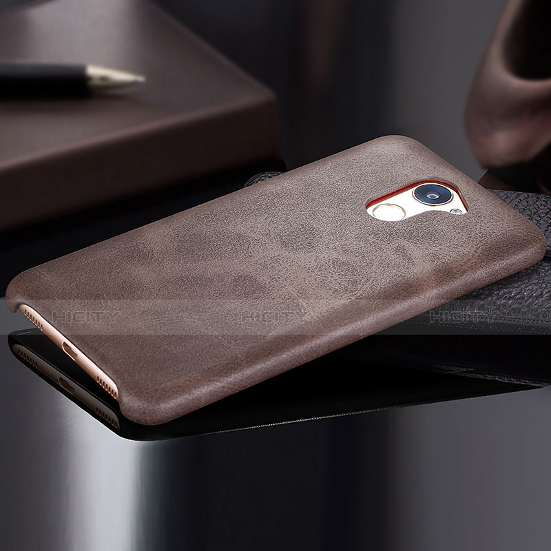 Custodia Lusso Pelle Cover per Huawei Y7 Prime Marrone