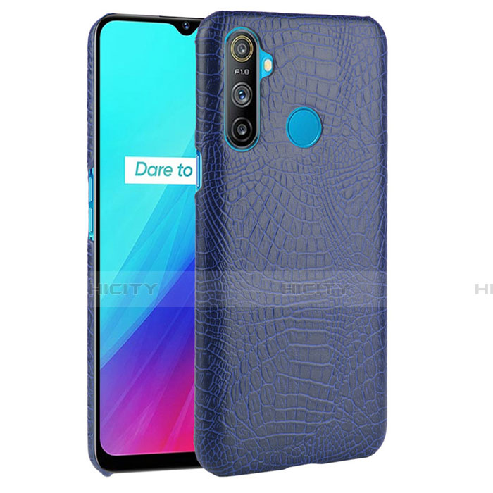 Custodia Lusso Pelle Cover per Realme C3 Blu