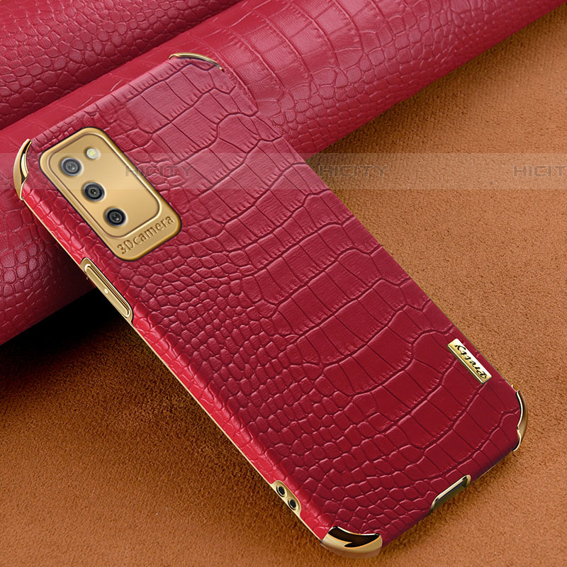 Custodia Lusso Pelle Cover per Samsung Galaxy A03s Rosso
