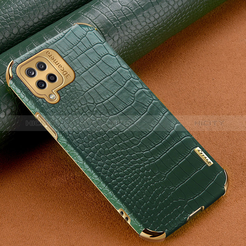 Custodia Lusso Pelle Cover per Samsung Galaxy A12 Nacho Verde