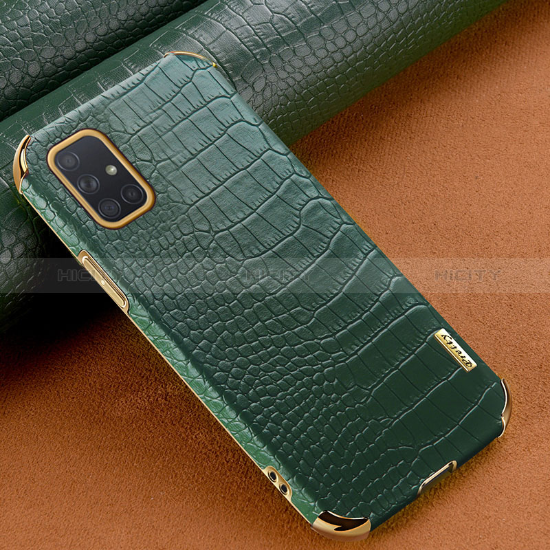Custodia Lusso Pelle Cover per Samsung Galaxy A71 5G Verde