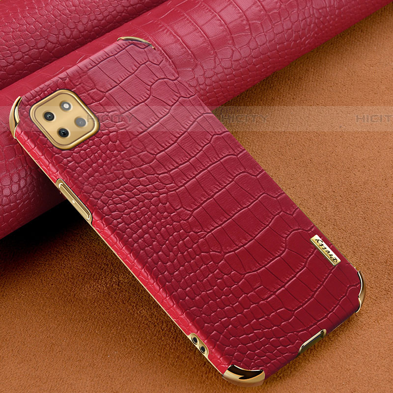 Custodia Lusso Pelle Cover per Samsung Galaxy F42 5G Rosso