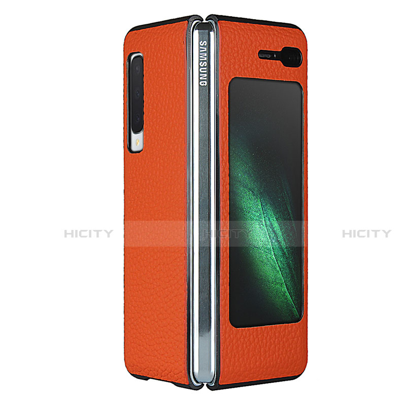 Custodia Lusso Pelle Cover per Samsung Galaxy Fold Arancione