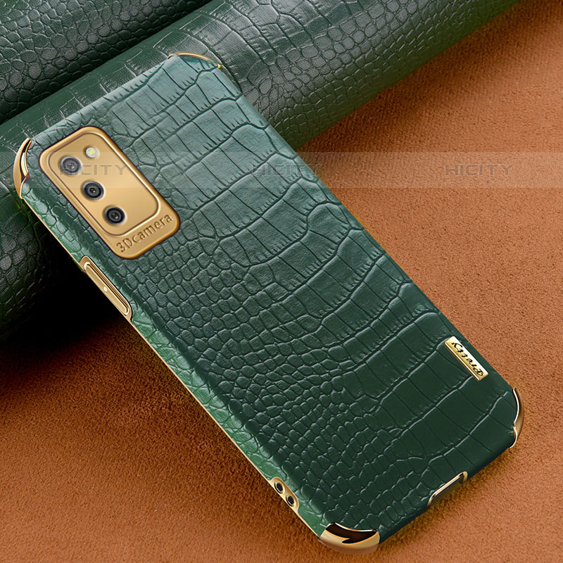 Custodia Lusso Pelle Cover per Samsung Galaxy M02s Verde