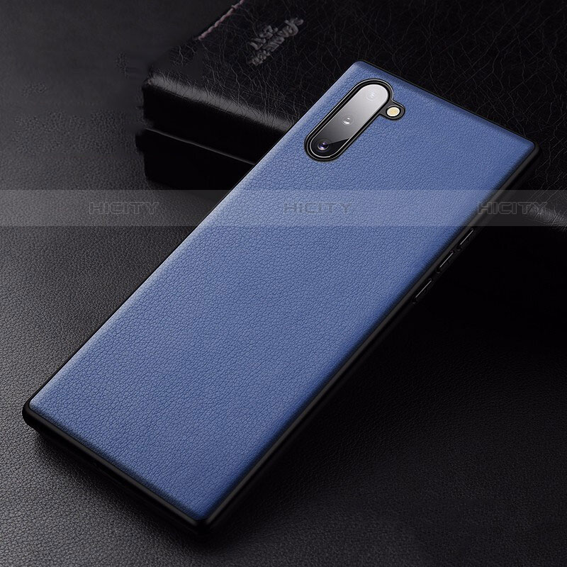 Custodia Lusso Pelle Cover per Samsung Galaxy Note 10 5G Blu
