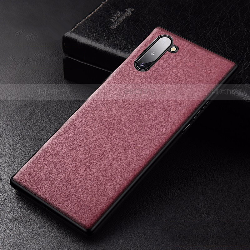 Custodia Lusso Pelle Cover per Samsung Galaxy Note 10 5G Rosso Rosa