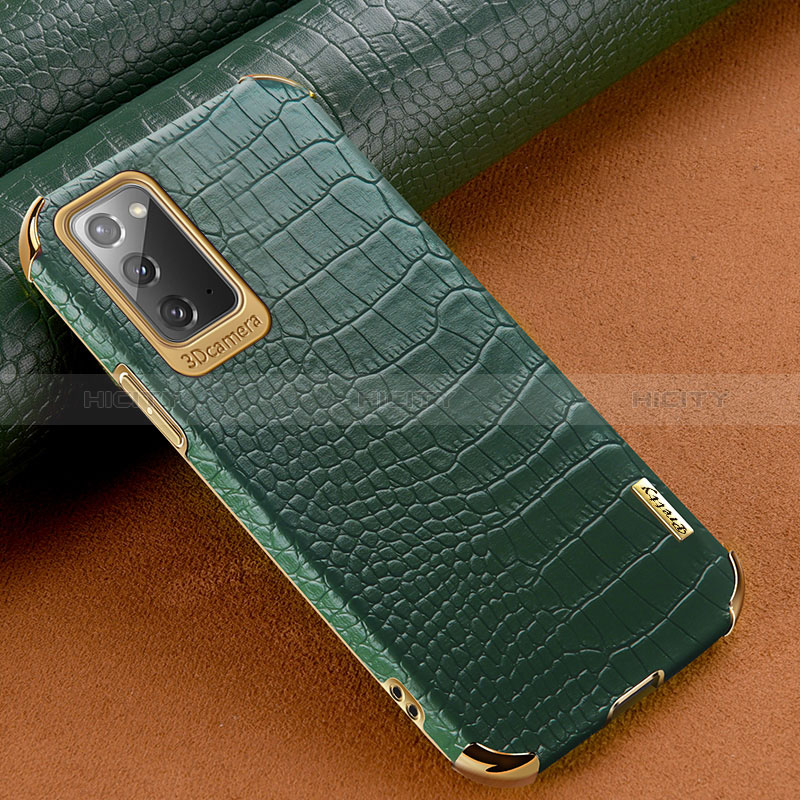 Custodia Lusso Pelle Cover per Samsung Galaxy Note 20 5G Verde
