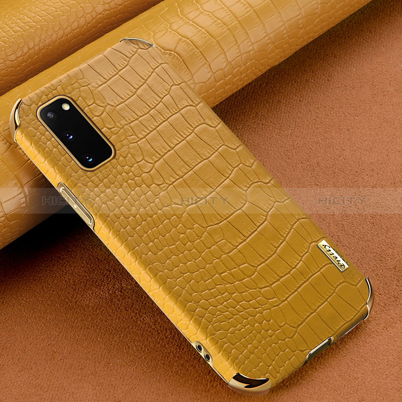 Custodia Lusso Pelle Cover per Samsung Galaxy S20 Giallo