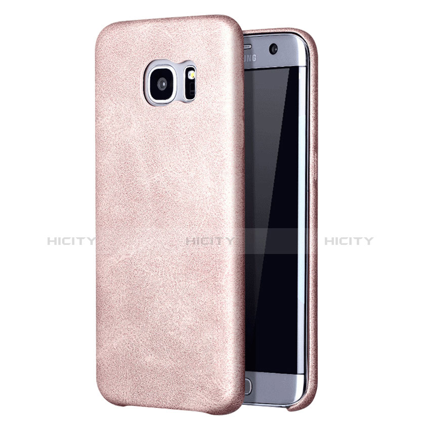 Custodia Lusso Pelle Cover per Samsung Galaxy S7 Edge G935F Oro Rosa