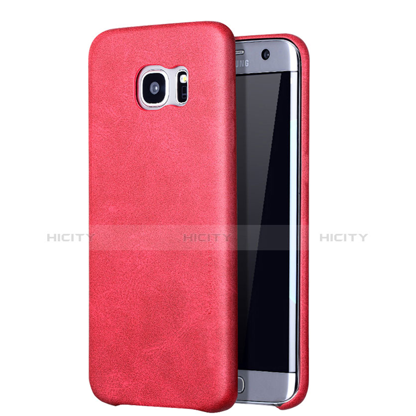 Custodia Lusso Pelle Cover per Samsung Galaxy S7 Edge G935F Rosso
