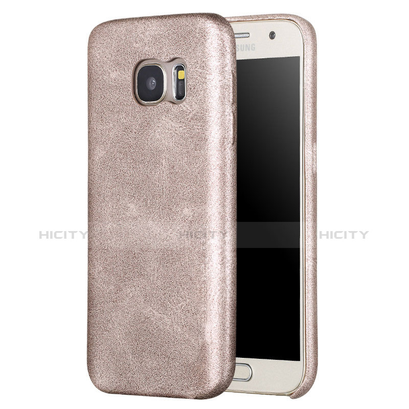 Custodia Lusso Pelle Cover per Samsung Galaxy S7 G930F G930FD Oro