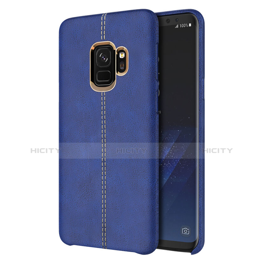 Custodia Lusso Pelle Cover per Samsung Galaxy S9 Blu