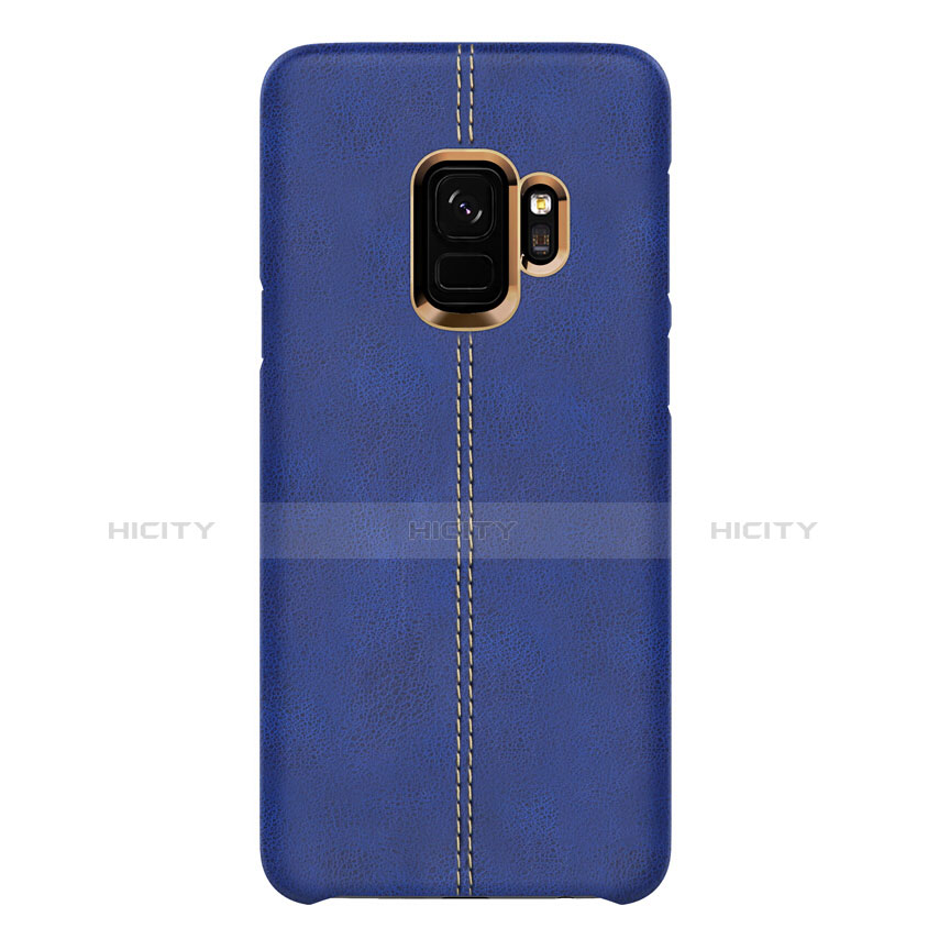 Custodia Lusso Pelle Cover per Samsung Galaxy S9 Blu