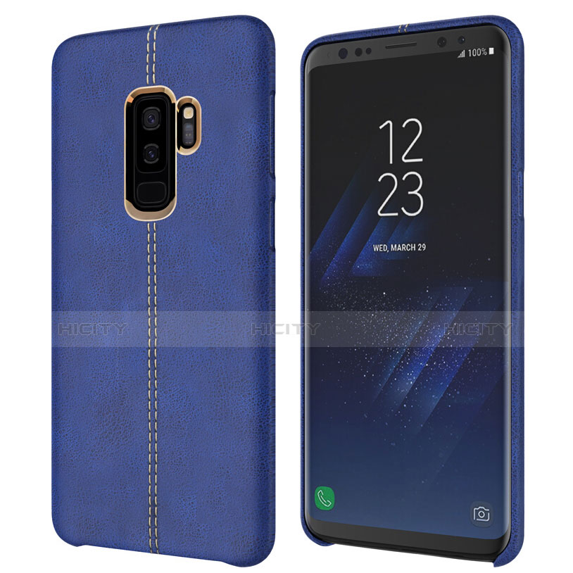 Custodia Lusso Pelle Cover per Samsung Galaxy S9 Plus Blu