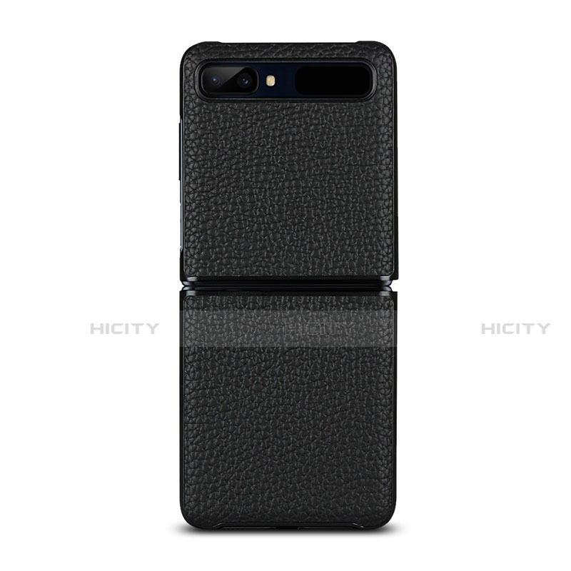 Custodia Lusso Pelle Cover per Samsung Galaxy Z Flip 5G Nero