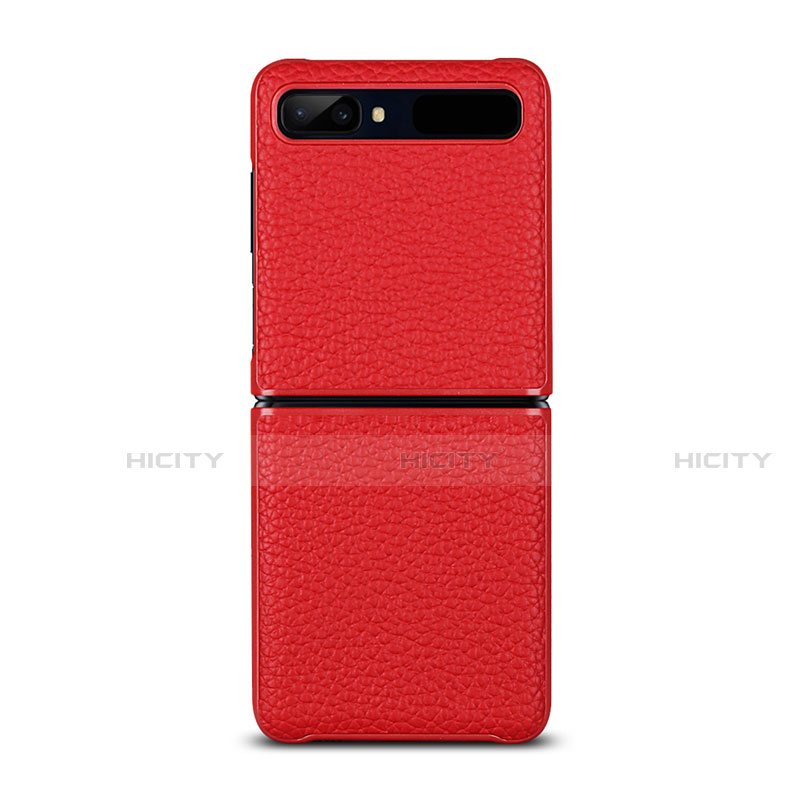 Custodia Lusso Pelle Cover per Samsung Galaxy Z Flip 5G Rosso
