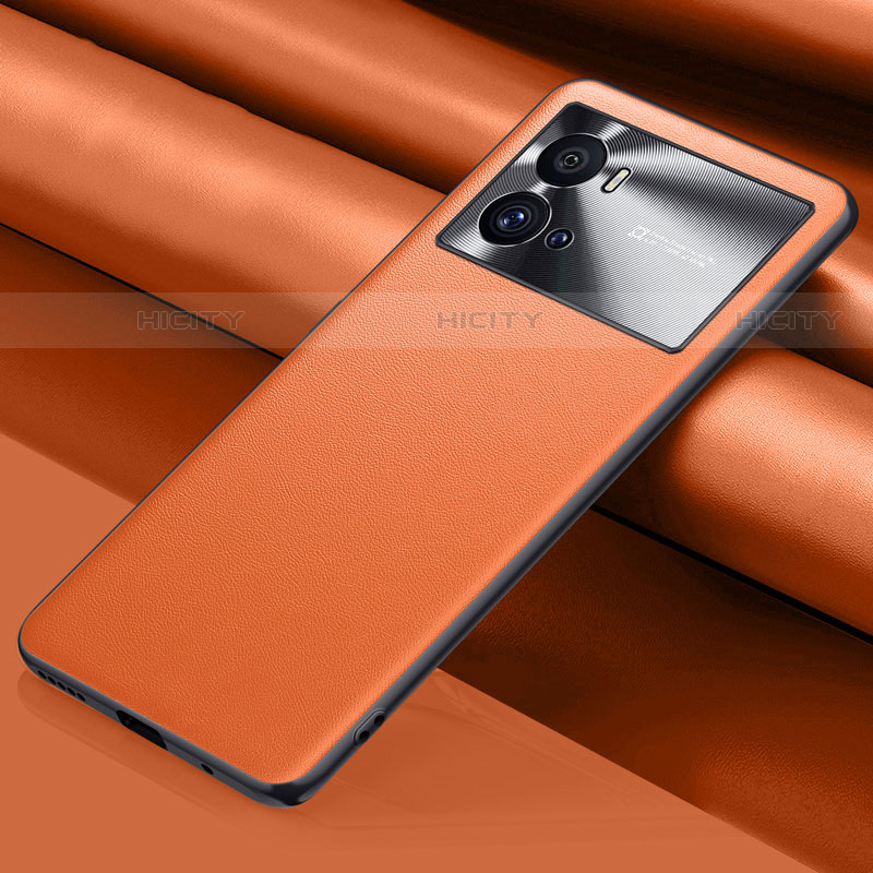 Custodia Lusso Pelle Cover per Vivo iQOO 9 Pro 5G Arancione
