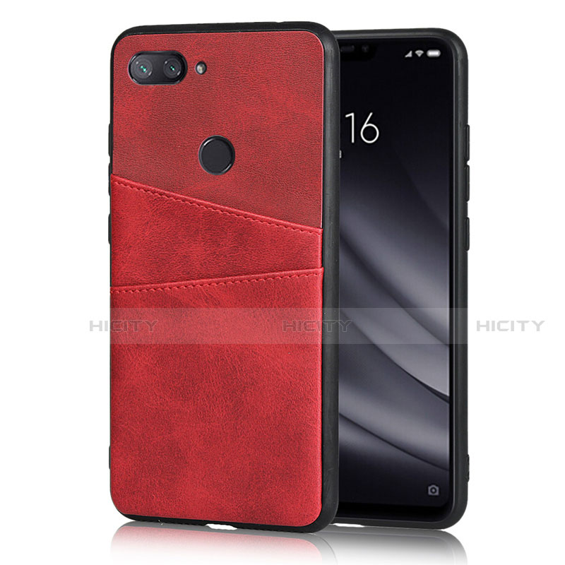 Custodia Lusso Pelle Cover per Xiaomi Mi 8 Lite Rosso
