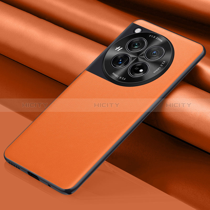 Custodia Lusso Pelle Cover QK1 per OnePlus 12 5G Arancione