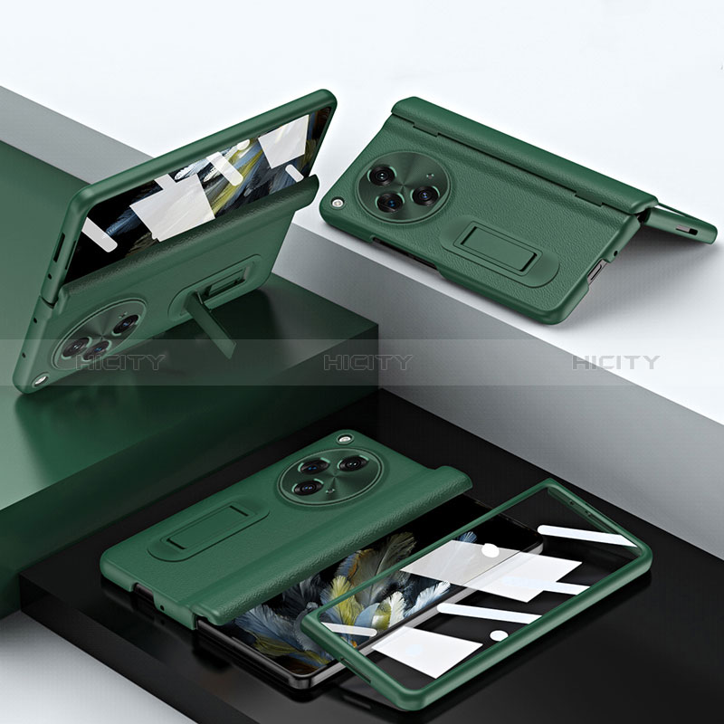 Custodia Lusso Pelle Cover QK1 per OnePlus Open 5G Verde