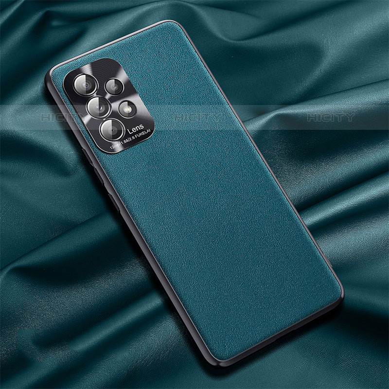 Custodia Lusso Pelle Cover QK1 per Samsung Galaxy M32 5G Ciano