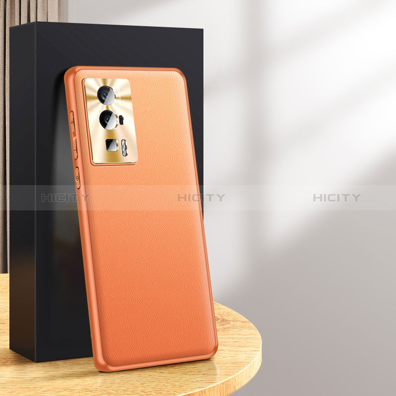 Custodia Lusso Pelle Cover QK2 per Xiaomi Poco F5 Pro 5G Arancione