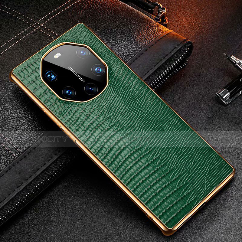 Custodia Lusso Pelle Cover R01 per Huawei Mate 40 RS Verde