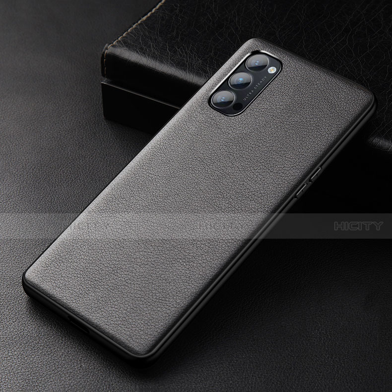 Custodia Lusso Pelle Cover R01 per Oppo Reno4 Pro 5G Nero