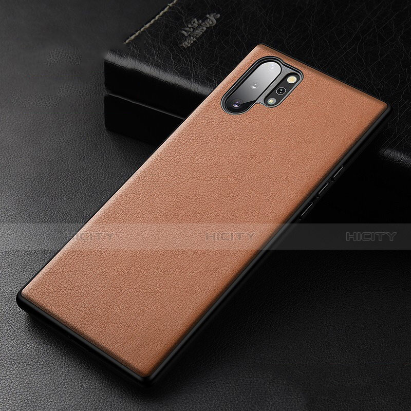 Custodia Lusso Pelle Cover R01 per Samsung Galaxy Note 10 Plus 5G Arancione