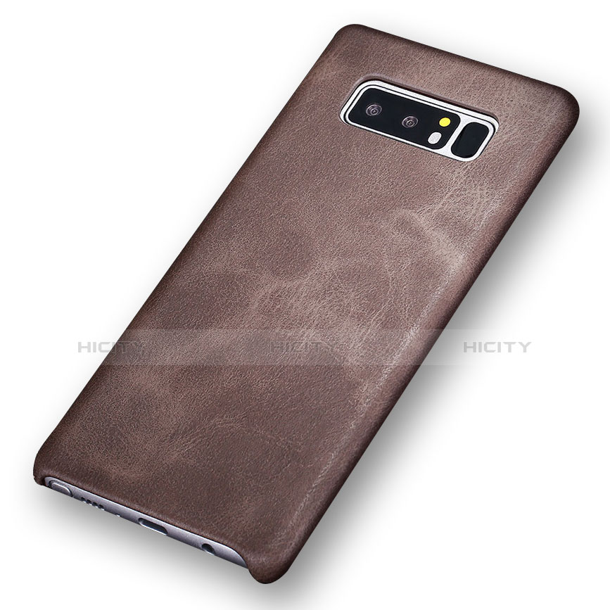 Custodia Lusso Pelle Cover R01 per Samsung Galaxy Note 8 Duos N950F Marrone