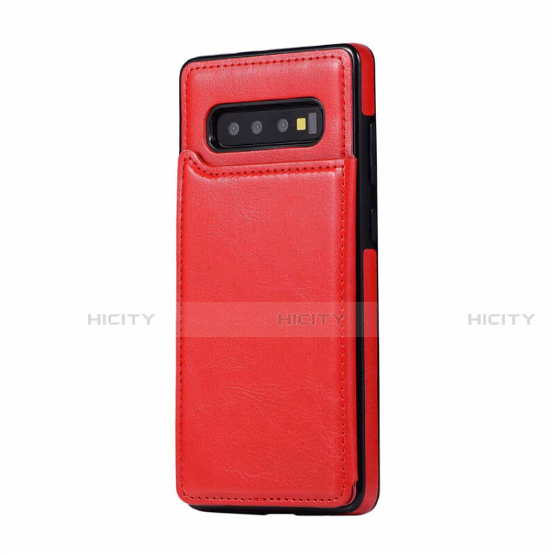 Custodia Lusso Pelle Cover R01 per Samsung Galaxy S10 Plus Rosso