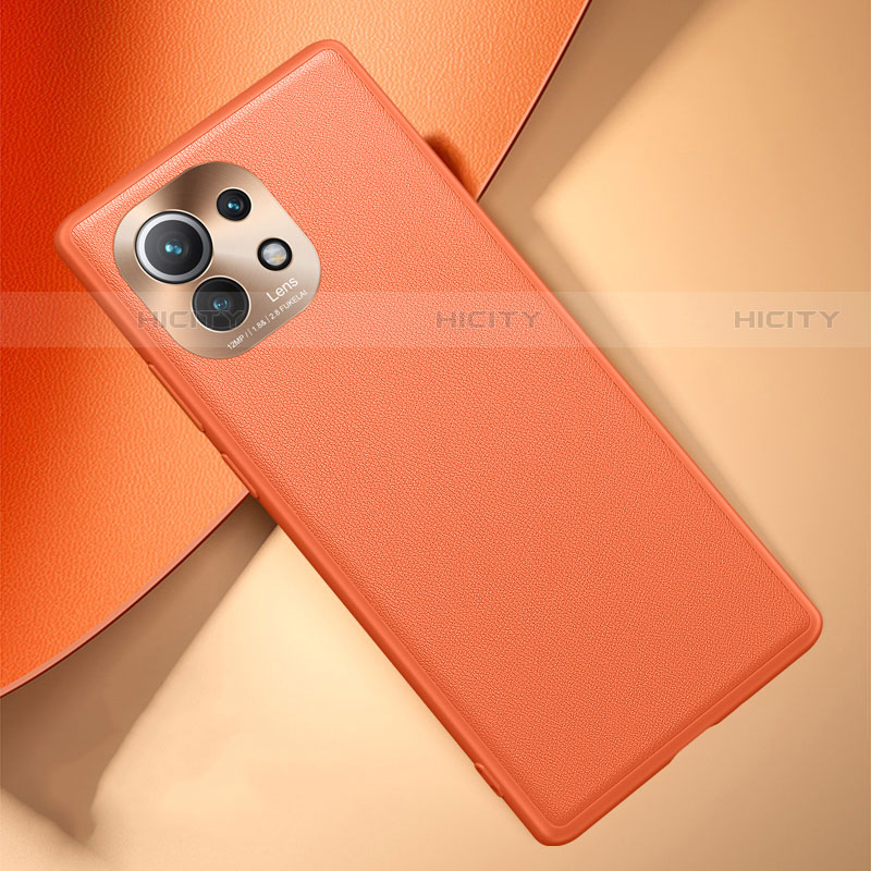 Custodia Lusso Pelle Cover R01 per Xiaomi Mi 11 Lite 4G Arancione
