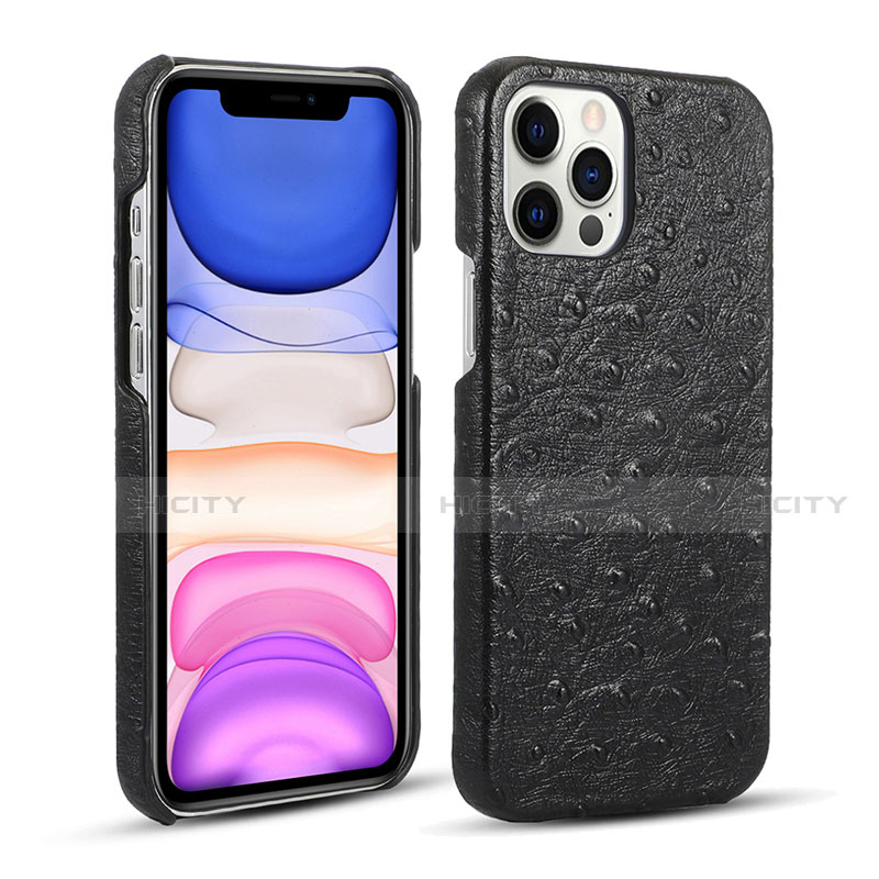 Custodia Lusso Pelle Cover R02 per Apple iPhone 12 Pro Max Nero