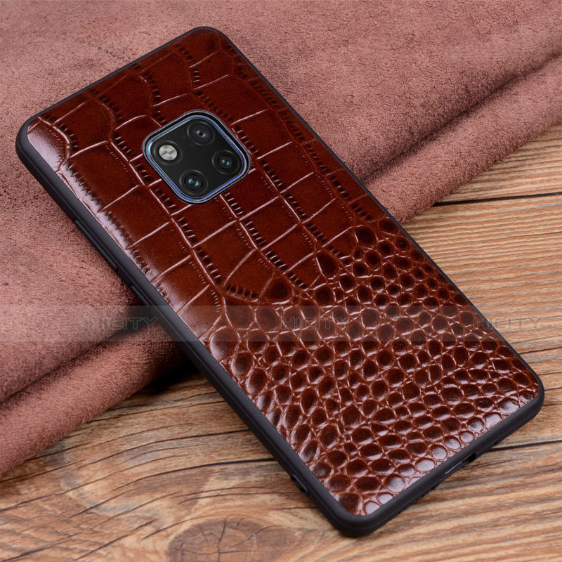 Custodia Lusso Pelle Cover R02 per Huawei Mate 20 Pro Marrone